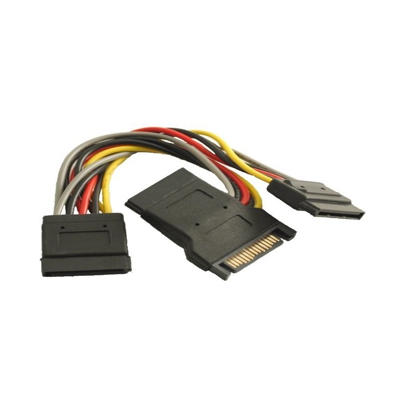 SATA-kabel med 3 x strömkontakter