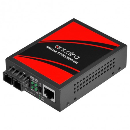 Media omvandlare RJ45 till fiber. RJ45 10/100 / 1000Mbit. Fiber 1000Mbit, SC, Multi Mode