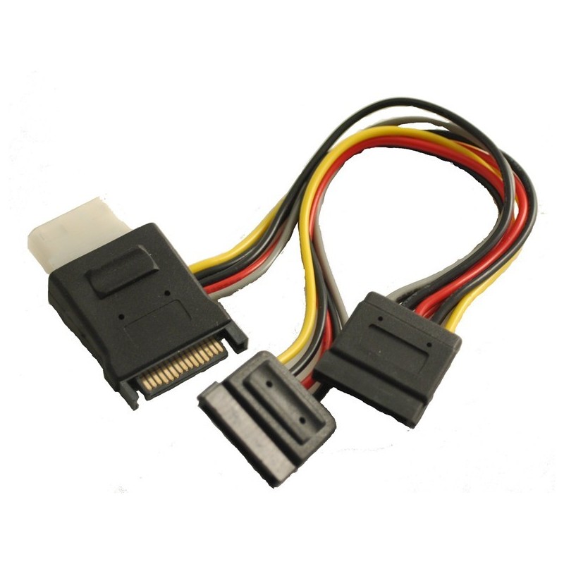 SATA strömkabel till SATA Molex - strömdistribution kontakter med 2 x SATA utgångar