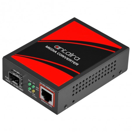 Mediakonverterare RJ45 till Fiber. RJ45 Gigabit. Fiberplats för 1000Mbit SFP. PoE+
