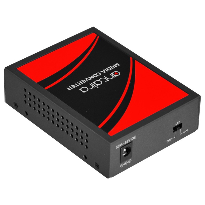Mediakonverterare RJ45 till Fiber. RJ45 Gigabit. Fiberplats för 1000Mbit SFP. PoE+