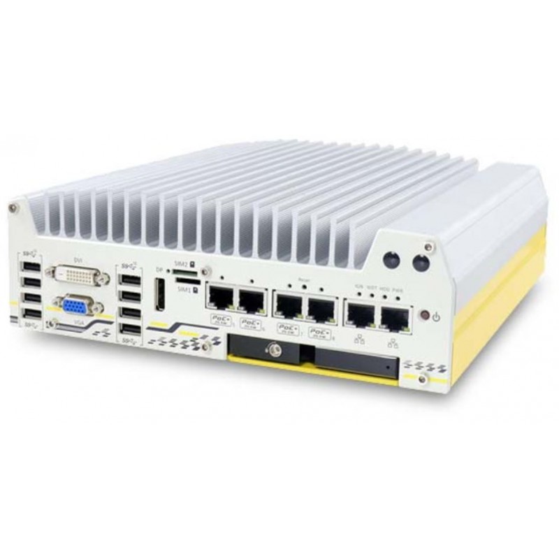 Inbyggt Fanless PC CAN-bussgränssnitt RAID 0/1 POE Intel Gen 8/9 för bil- och tågbruk E-MARK och EN 50155 godkännande