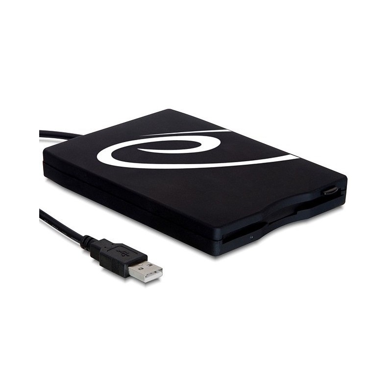 Eksternt USB floppy - diskettedrev til 3,5" disketter, forsynes via USB, Plug & Play, Sort