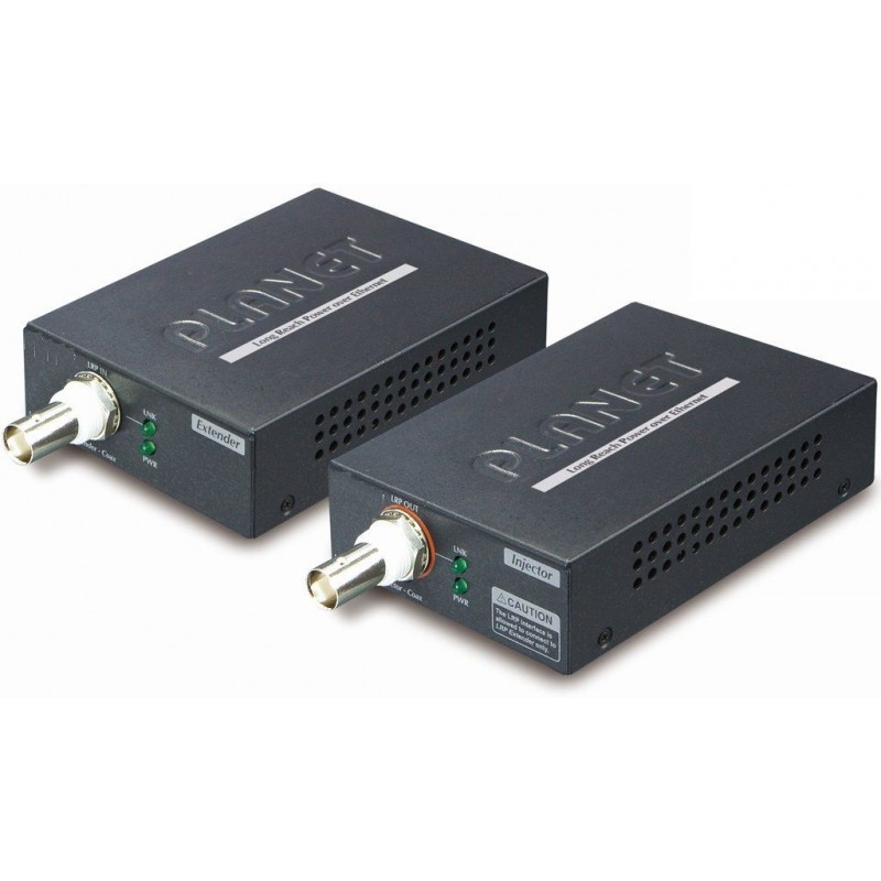 Ethernet förlängare över koaxialkabel, 1 km med PoE. Data och PoE via koaxialkabel (25W)