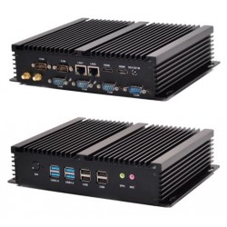 Fläktlös Embedded industriell PC i5 med 4 x RS232 COM-portar 2xRJ45 USB 3.0 och USB 2.0 Fanless