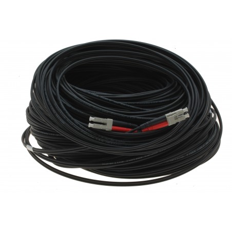 Armerad fiberkabel, multimod, LC-LC, 10m, 50 / 125my, OM3, Svart, LSZH, Duplex