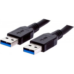 USB 3.0-kabel, A jane - A jane, AWG28, svart, 1.8m