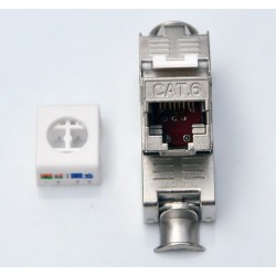 Keystone Jack RJ45 för väggmontering oskärmad katt. 6/7 U / UTP U / STP