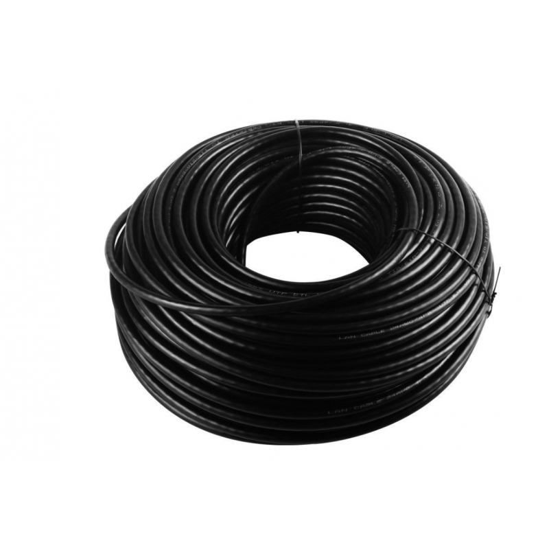 Nätverkskabel utomhus - Cat 6 UTP Black - 305 meter