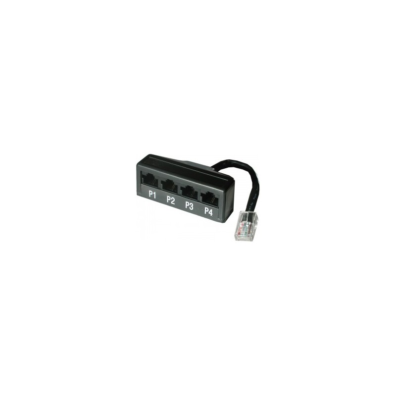 splitter för 1x RJ45 till 4x RJ11-portar (RJ45 honkontakt) - Adapter