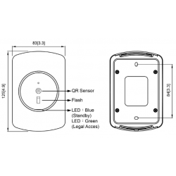 RFID - QR - läsare - läsare - 125kHz, 13,56MHz Mifare. RS232, RS485, Wiegand