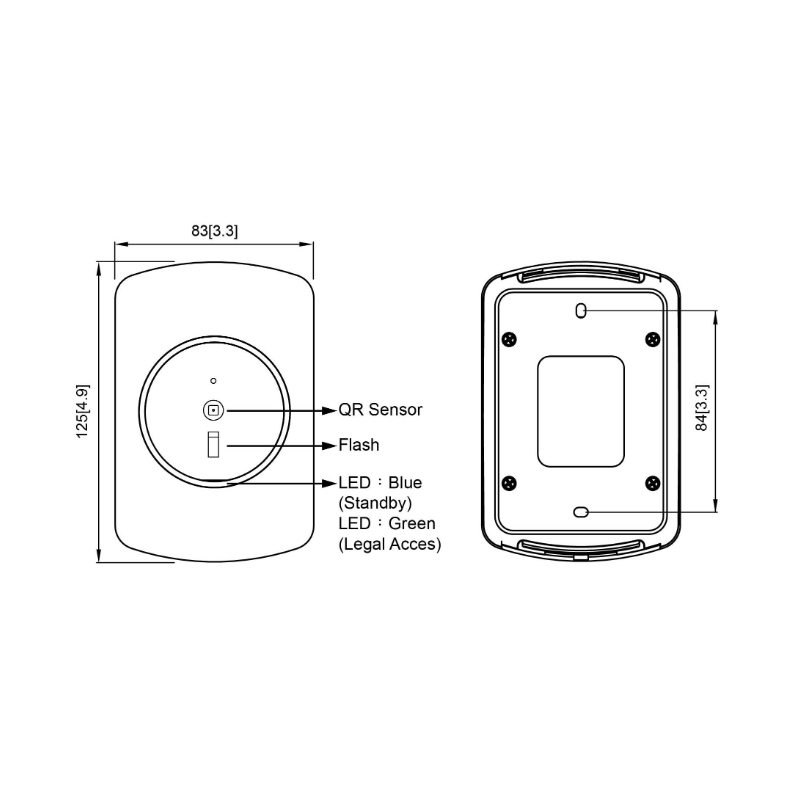 RFID - QR - läsare - läsare - 125kHz, 13,56MHz Mifare. RS232, RS485, Wiegand