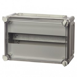 IP65 plasthölje för väggmontage, polykarbonat, DIN-skena, 280 x 190 x 130 mm, -40 till + 120 ° C