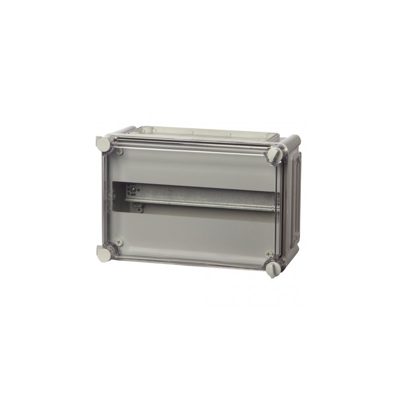 IP65 plasthölje för väggmontage, polykarbonat, DIN-skena, 280 x 190 x 130 mm, -40 till + 120 ° C