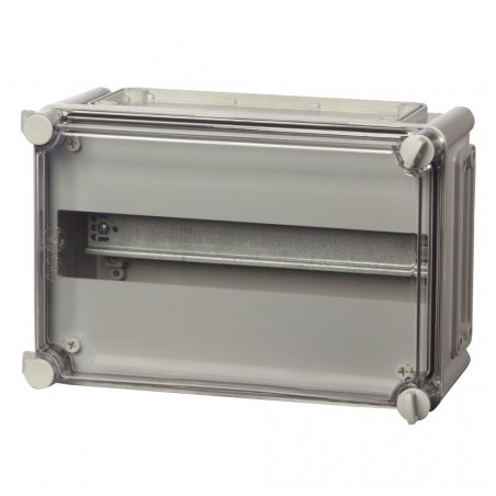 IP65 plasthölje för väggmontage, polykarbonat, DIN-skena, 280 x 190 x 130 mm, -40 till + 120 ° C