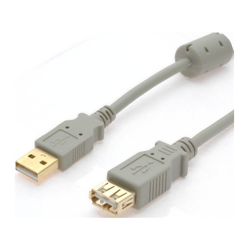USB2 kabel, A hane - En hona med ferritillkerne, 2 m