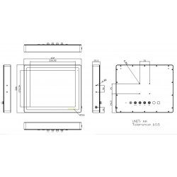 15 "17" 19 "Panel PC i3 ​​/ i5 vatten- och dammtålig, pcap touch, 1000Nits Höga nits, mjölk, Medico panel PC / 19