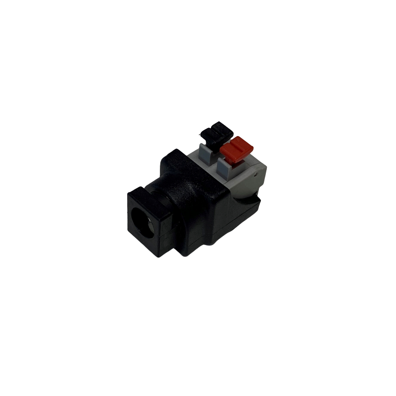 DC-kontakt hona 5,5/2,1 mm kopplingsplint med push-down klämma