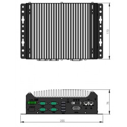 Embedded blæserløs PC gen 9 og Gen 8 med 4xCOM serielporte 2x Etnernet til DIN skinne montage