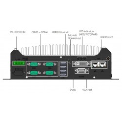 Embedded blæserløs PC gen 9 og Gen 8 med 4xCOM serielporte 2x Etnernet til DIN skinne montage