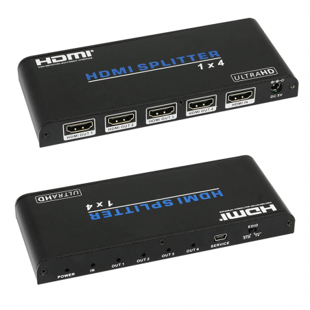 4K 4-port HDMI splitter med EDID
