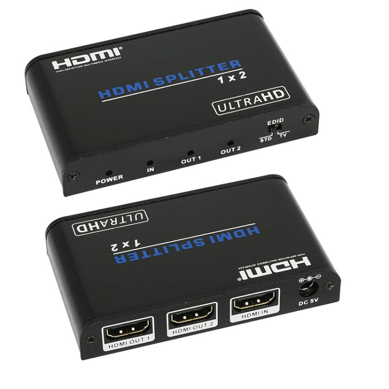HDMI Splitter 1 till 2 DCHP, EDID 1 4K, LPCM 7.1-kanal, Dolby TrueHD, DTS-HD Master Audio