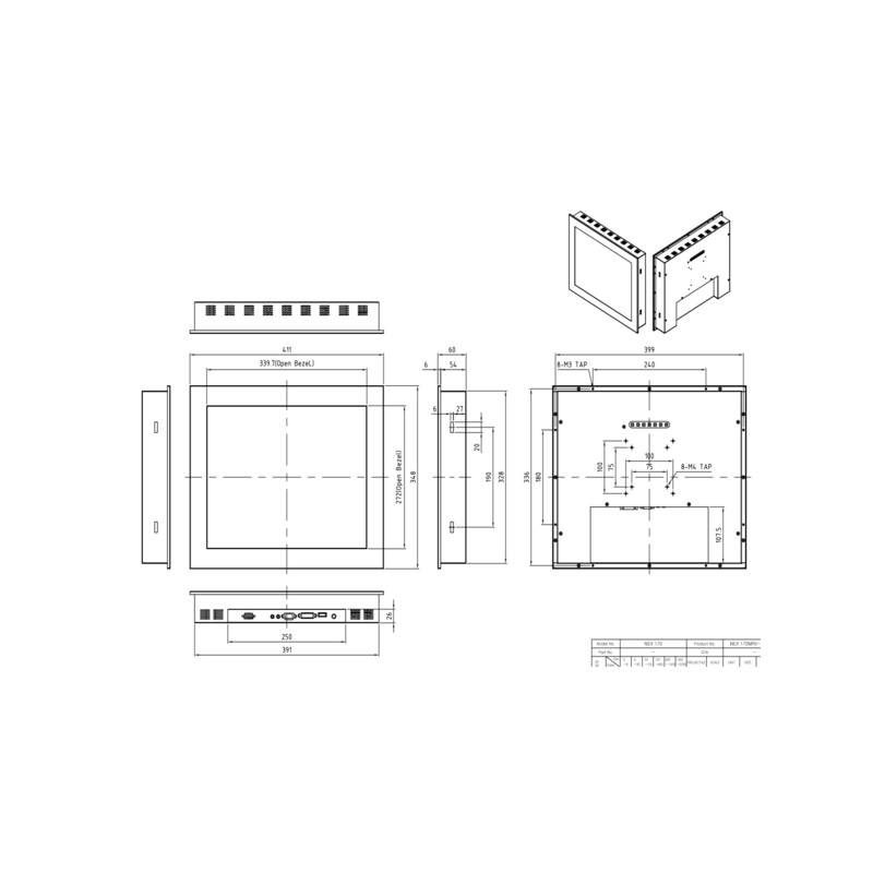 19 "bildskärm - VESA - pcap touch - VGA