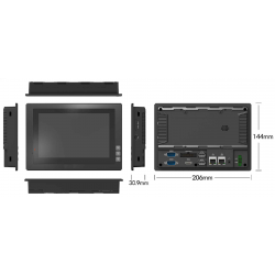 7" Panel PC med touch till bil, lastbil användning, med digital I/O, RS232 RS422 RS485, 4G