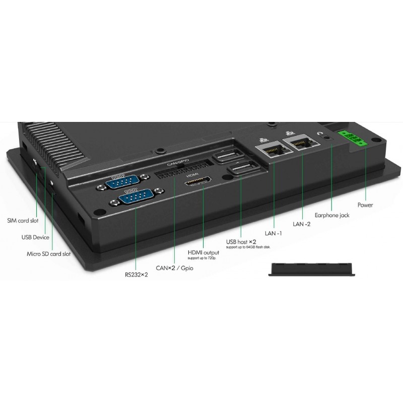 7" Panel PC med touch till bil, lastbil användning, med digital I/O, RS232 RS422 RS485, 4G