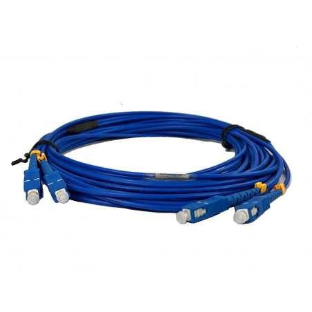 Slitstark 30 m bepansrad Single Mode Fiberkabel, SC-SC, Blå
