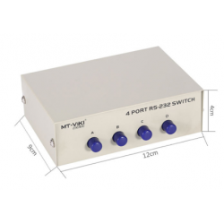 4-portars manuell seriell switch RS232/485 till DB9 hankontakt. För enkel testanvändning