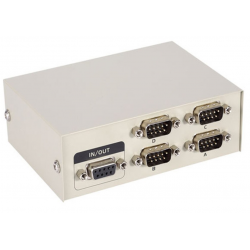 4-portars manuell seriell switch RS232/485 till DB9 hankontakt. För enkel testanvändning