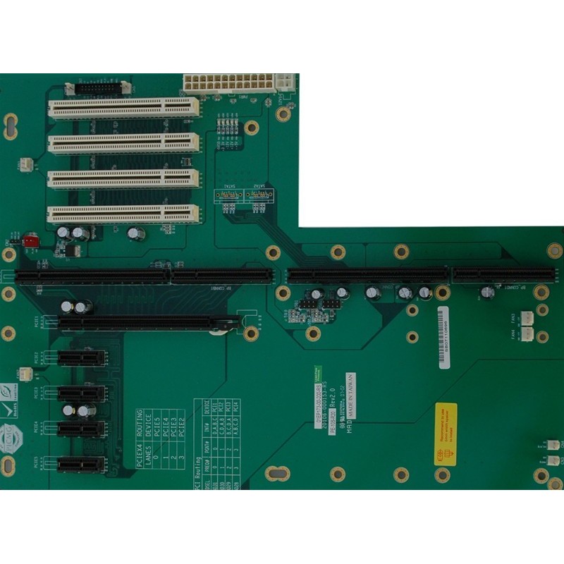 IEI-bakplan PE-10S-R10 busskort med 1 x PICMG1.3, 4 x PCI, 5 x PCIexpress