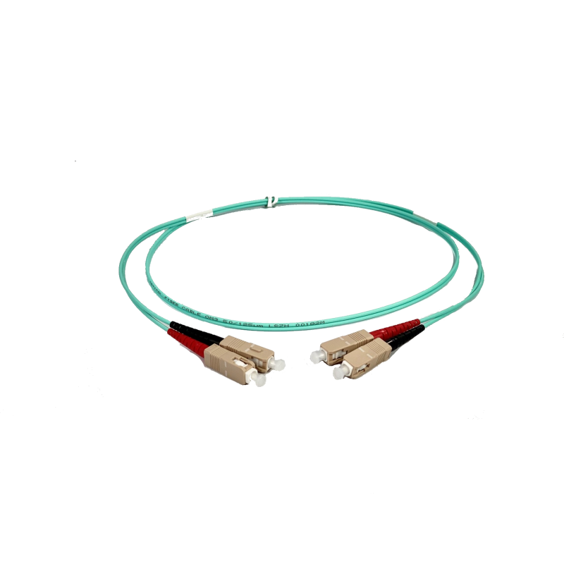 Högkvalitativ 1m Aqua OM3 Duplex Fiberkabel SC-SC 50/125µm