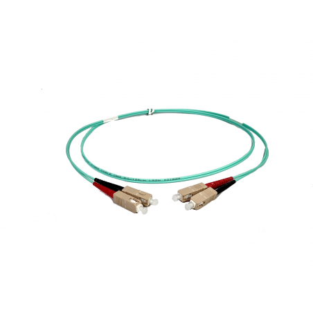 Fiberkabel, Multimode, SC-SC, 2m, 50/125my, OM3, Aquafarve, LSZH, Duplex