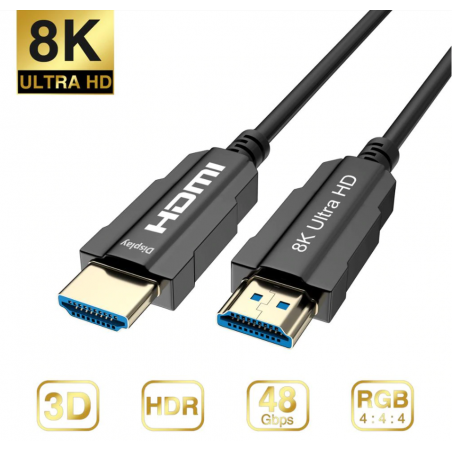 Fiber HDMI-kabel 2,1 8K med inbyggt Ethernet - 2 meter AOC