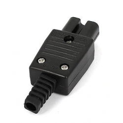 IEC C15 strömkontakt hona med mark för sladd Apparatintag 3pin, svart, AC 250V 10A