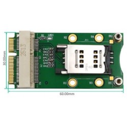 Mini PCI-E-adapter med SIM-kortplats för 3G / 4G, LTE WWAN, GPS kort, Mini PCI-e-adapter
