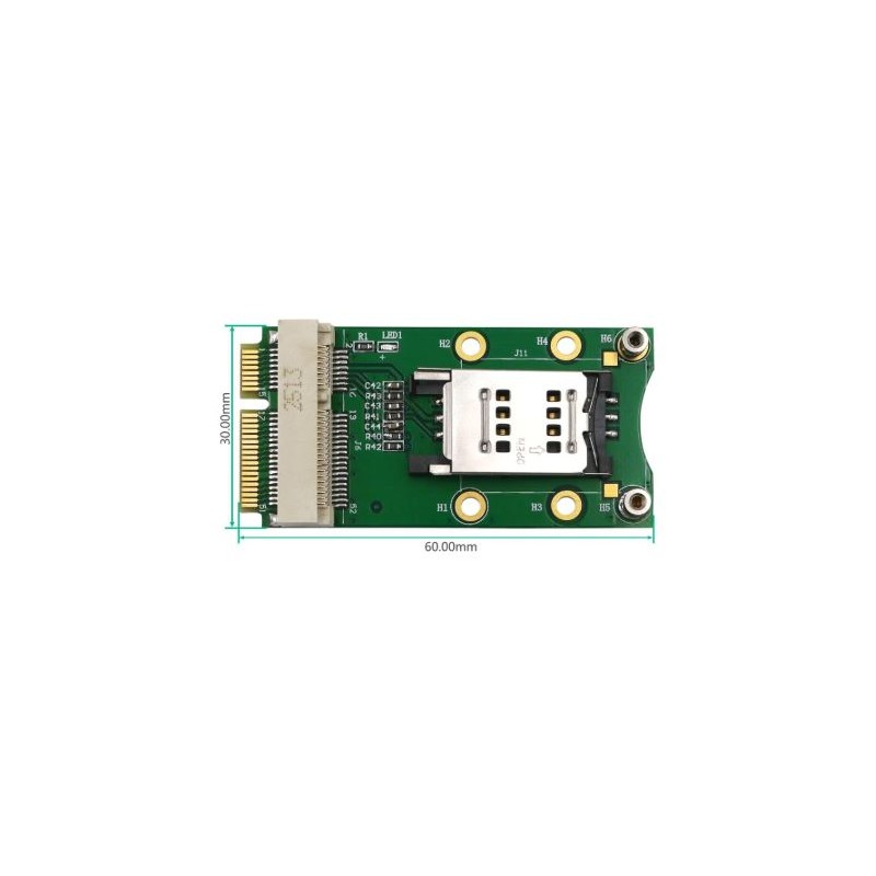 Mini PCI-E-adapter med SIM-kortplats för 3G / 4G, LTE WWAN, GPS kort, Mini PCI-e-adapter