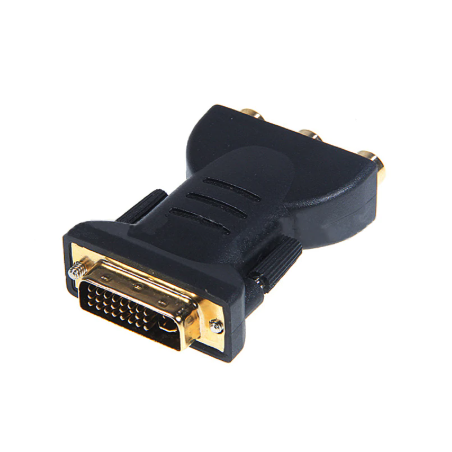 DVI-A jane till 3 RCA / phono honkontakter adapter. Analog video från DVI-A till RGB