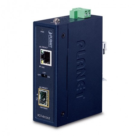 En port Media Omvandlare med en x SFP slot 100 / 1000Mbit och 1 x Gbit RJ45 port,