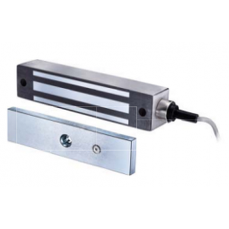 Vattentät elektroniska dörrmagnet, hållkraft 545 kg, 12 / 24VDC automatisk omkoppling. Rostfritt stål