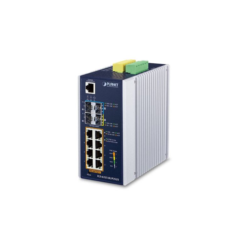 8 port 10/100 / 1000Mbit RJ45, PoE ++ 2 port 100 / 1000Mbit och 2-port 10 Gbit SFP slot, janeaged
