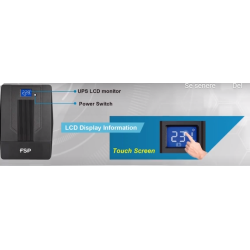 1000VA/600W UPS, nödströmförsörjning, inkl. 2 batterier, linjeinteraktiv