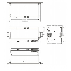 500VA / 300W UPS för DIN-skena, inkl. 1 del. 12V batteri, line-interaktiv