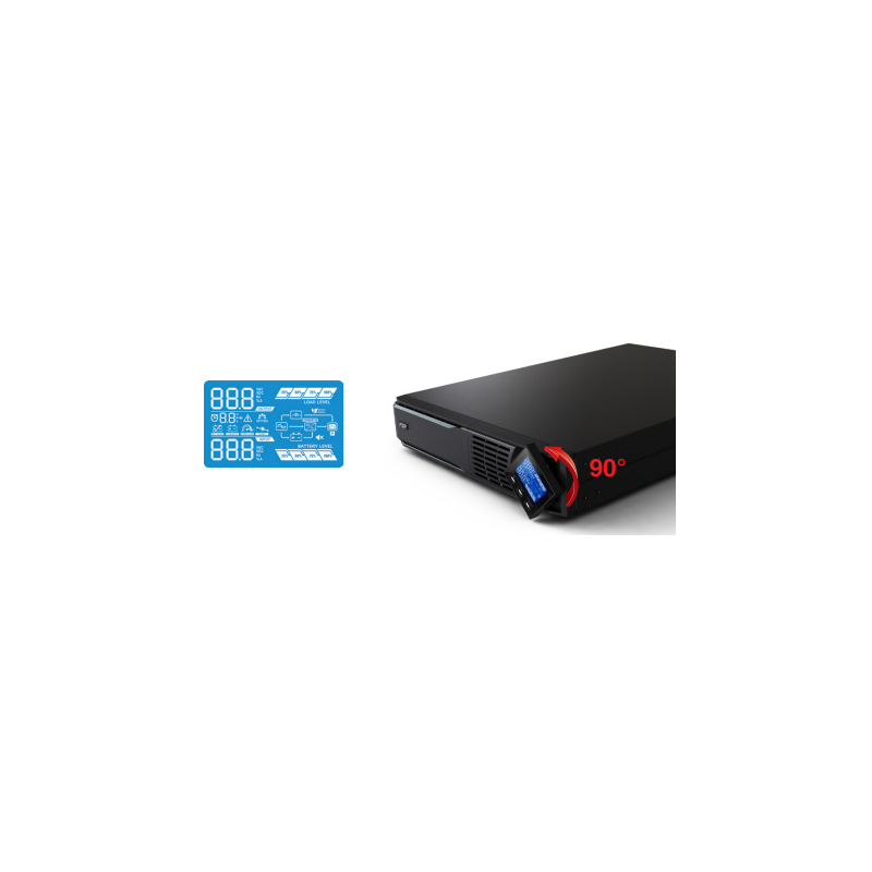 6kVA / 5,4kW Professional UPS med add-on batterilådor. On-line och verkliga sinus. Rack / Tower