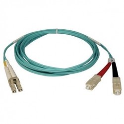Armerad fiberkabel, multimod, LC-SC, 20m, 50 / 125my, OM4, ljusblå, LSZH, Duplex