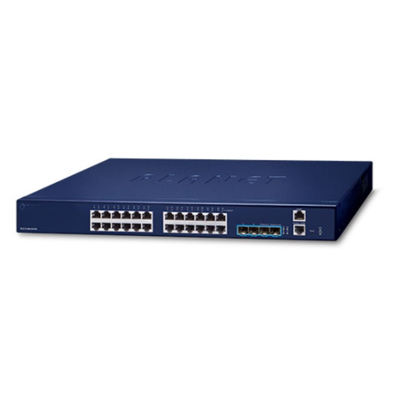 24 port växel - Stapelbar. 24 x 10/100/1000Mbit RJ45. Fiber 4x Combo SFP 10 Gbit / 1 Gbit