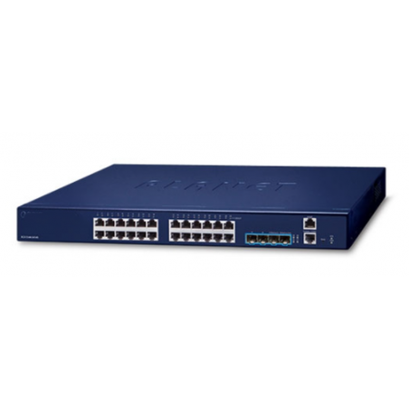 24 port växel - Stapelbar. 24 x 10/100/1000Mbit RJ45. Fiber 4x Combo SFP 10 Gbit / 1 Gbit