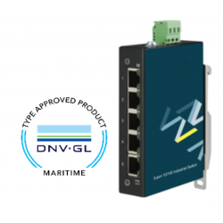 5 port DNV.GL marin godkänd switch. 5 x 10/100Mbit. Robust och kompakt